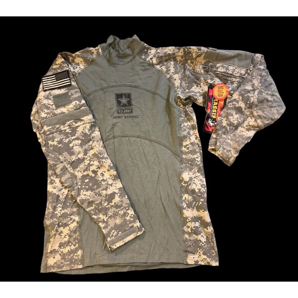 Massif Tactical Army Combat Shirt ACU Long Sleeve Size L Army Strong Logo LOT 2 - Picture 2 of 11